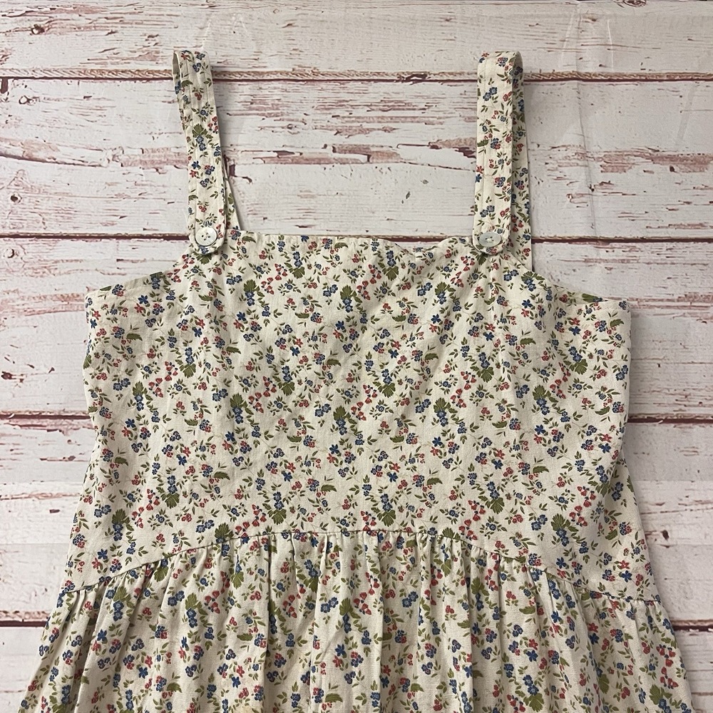 Zara Floral Midi Dress in Cream with Multi-Color Print - Picture 3 of 11